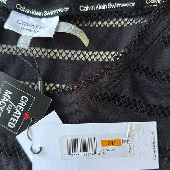 Calvin Klein Swimwear Cover Up Cold Shoulder black size small nwt - Picture 4 of 4